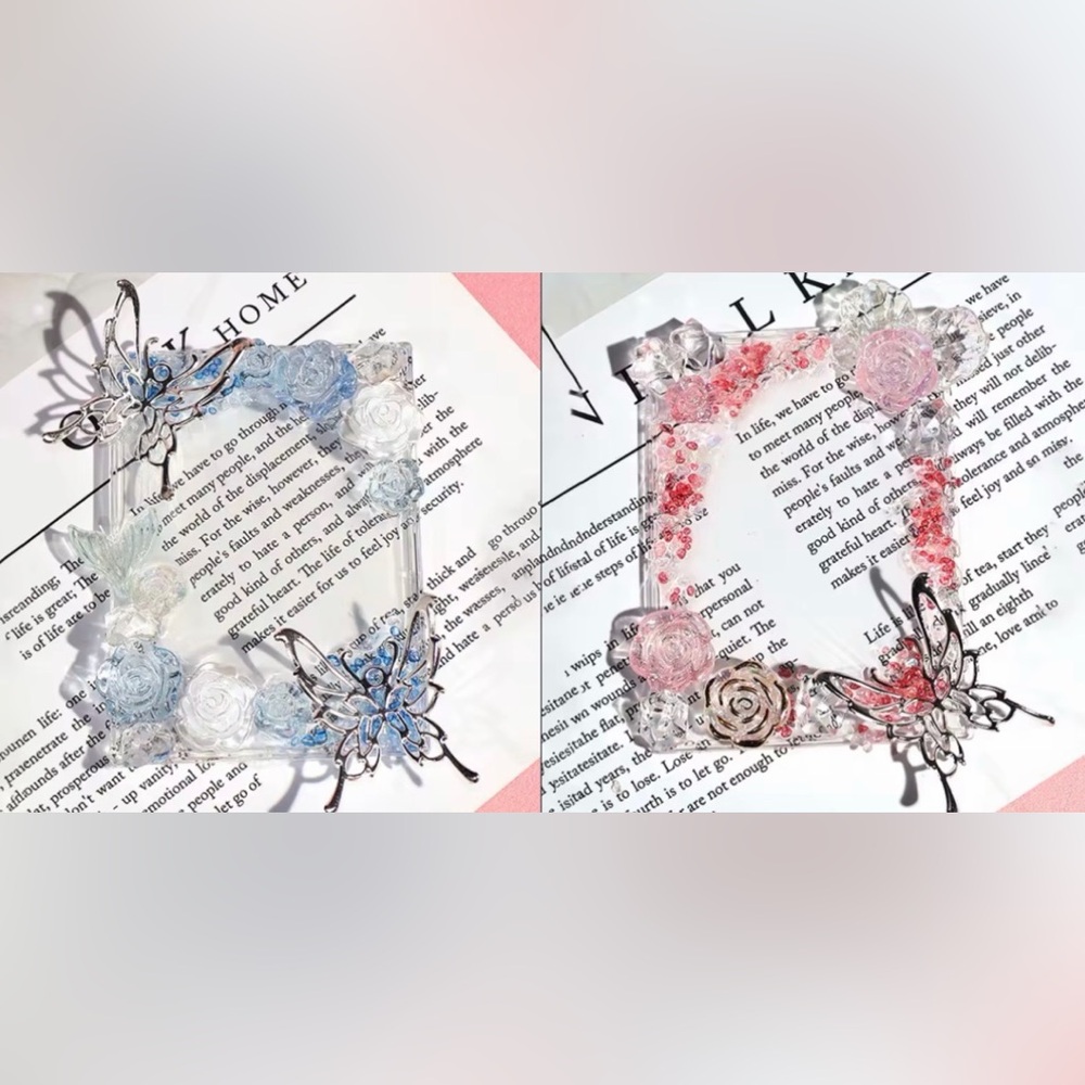 Photo Card Holder 3D Embossed Butterfly/Flower 2-PACK